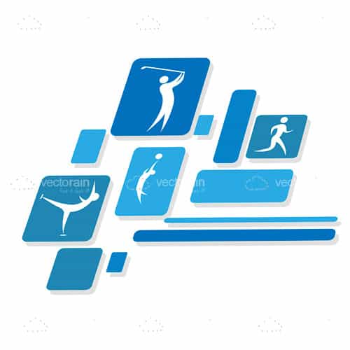Abstract Sports Mosaic Icons